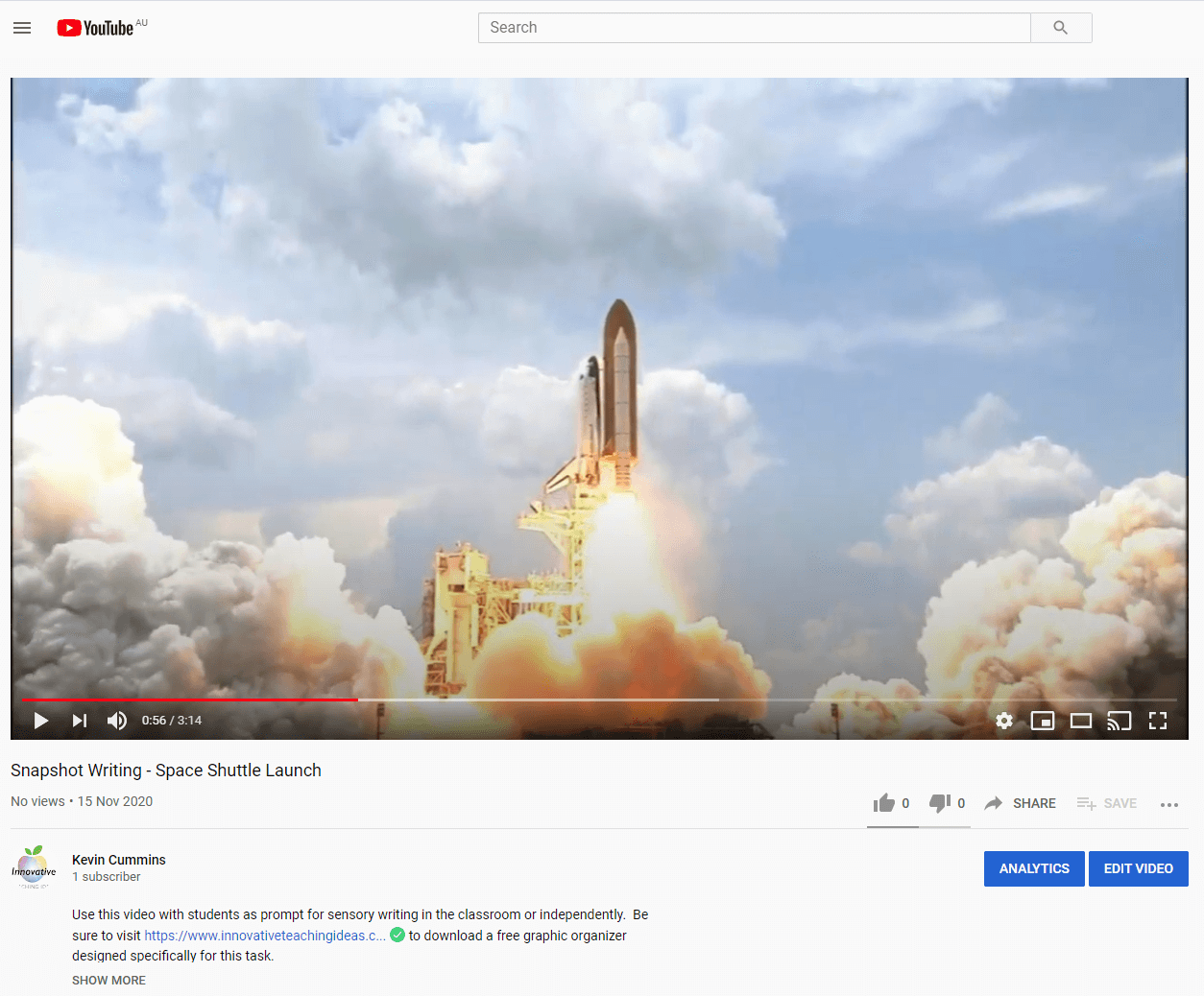 Video Writing Prompt: Quickwrite - Space Shuttle launch