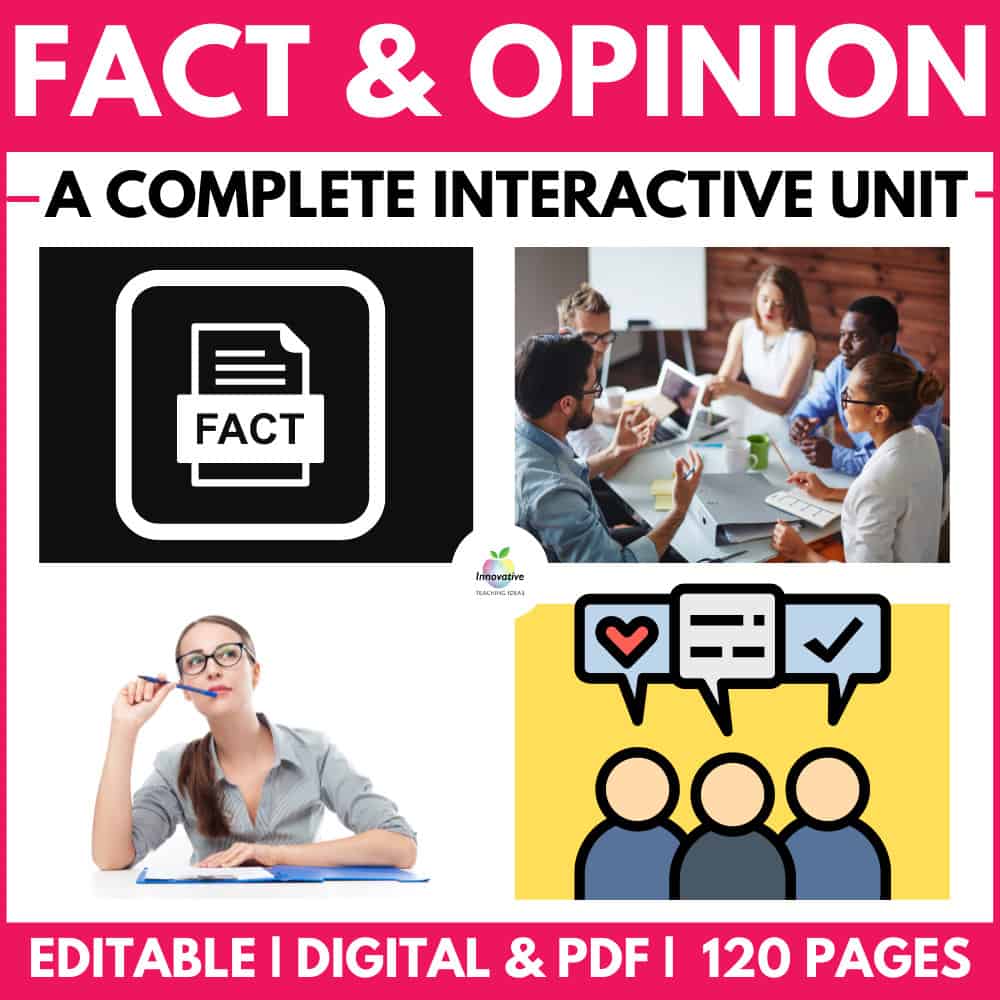fact and opinion | fact and opinion unit 1 | Teaching Fact and Opinion | literacyideas.com
