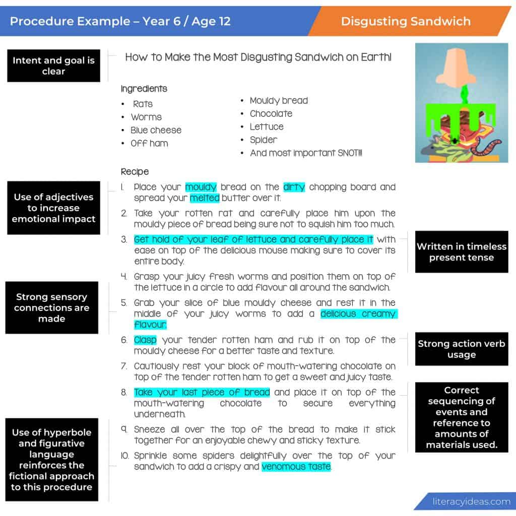 procedural texts | procedural essay sample year 6 | How to write excellent Procedural Texts | literacyideas.com