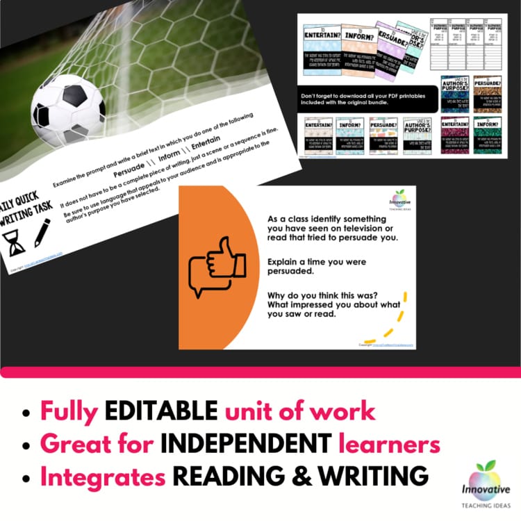 Preview of the Author's Purpose Unit (1 of 3)