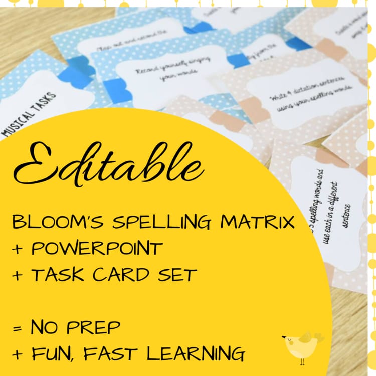 Preview of Bloom's Taxonomy Spelling Activities (1 of 3)