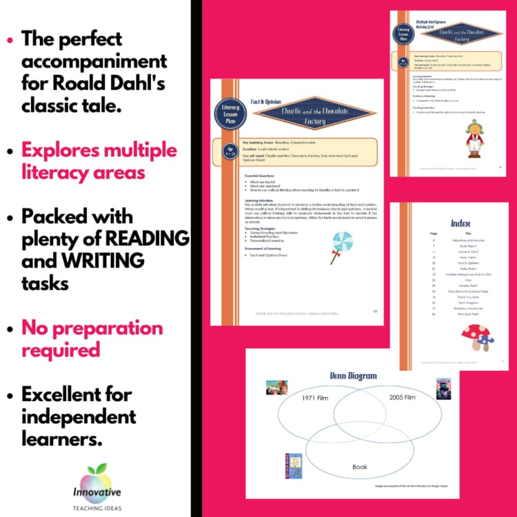 Preview of the Charlie and the Chocolate Factory Novel Study (2 of 3)