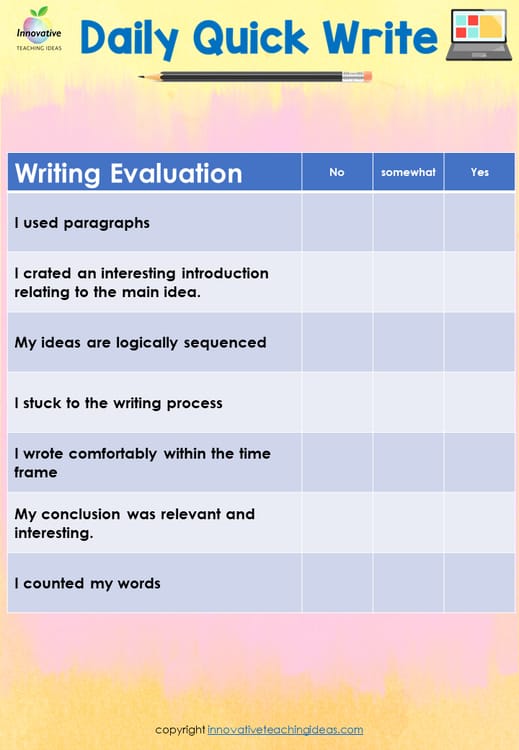Preview of the Daily Writing Journal (3 of 3)