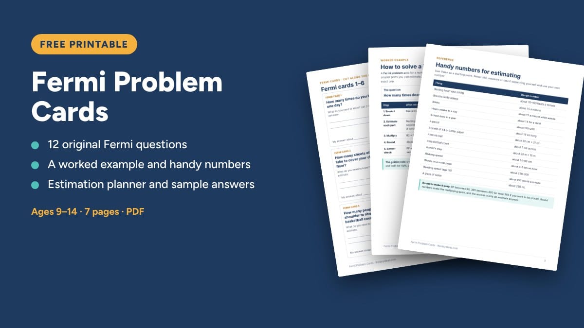 Free printable: Fermi Problem Cards