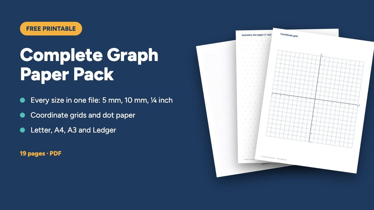 Free printable: Graph Paper Pack, All Sizes