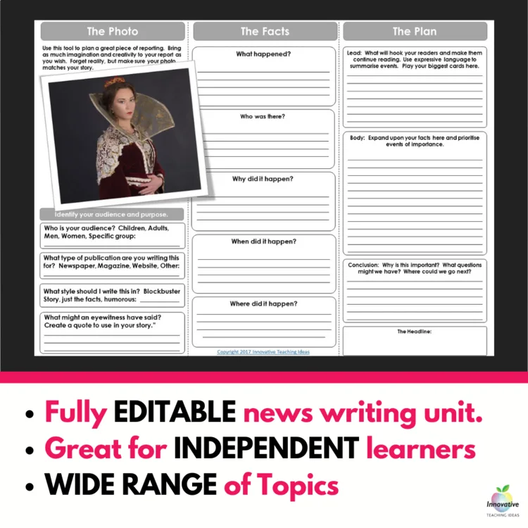 Preview of the Journalism Writing Prompts (1 of 3)