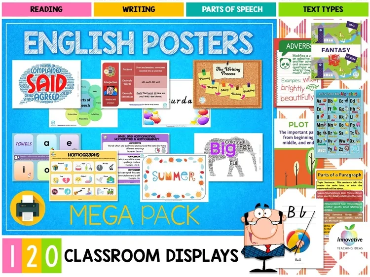 120 Literacy Classroom Posters cover