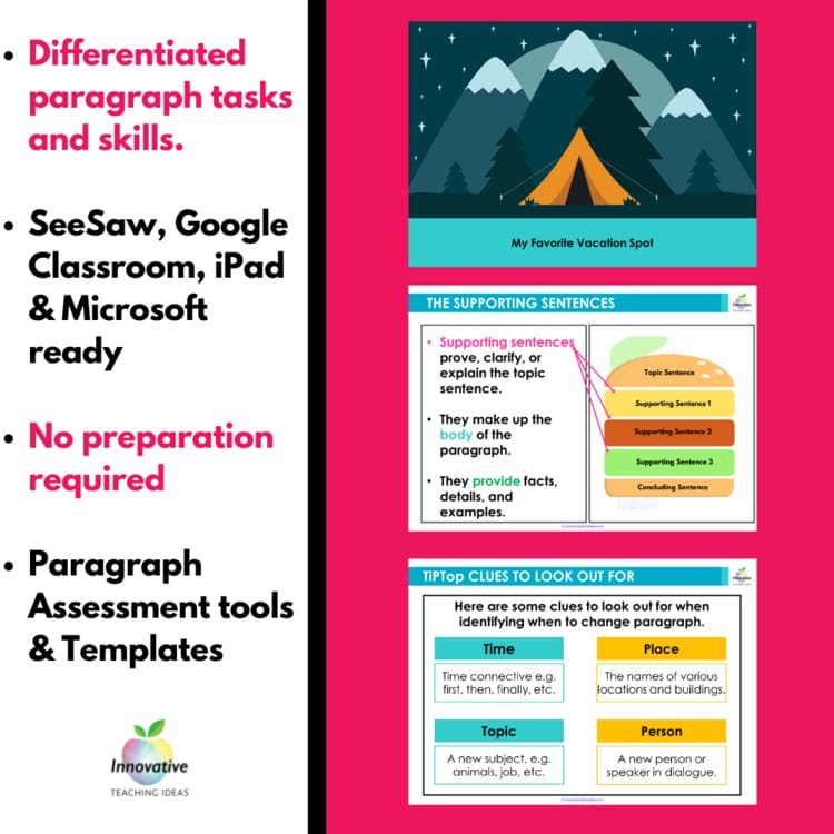 Preview of the Paragraph Writing Unit (2 of 3)