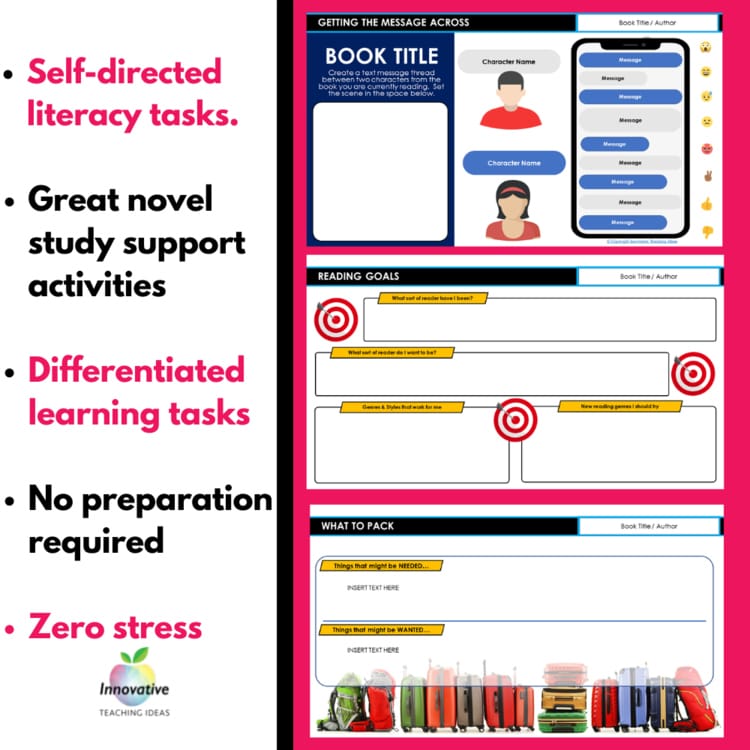 Preview of the 30 Reading Response Activities (2 of 3)