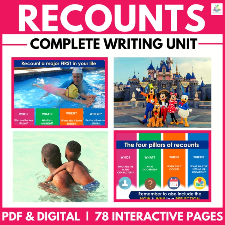 Recount Writing Unit cover