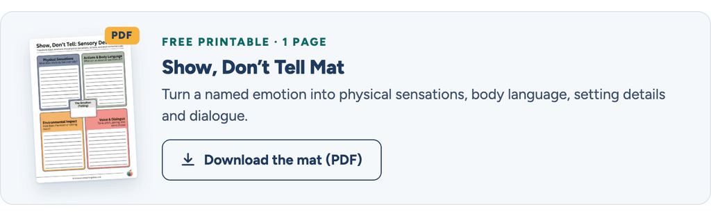 Free Show, Don't Tell mat printable