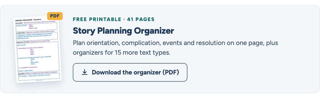 Free Story Planning Organizer printable