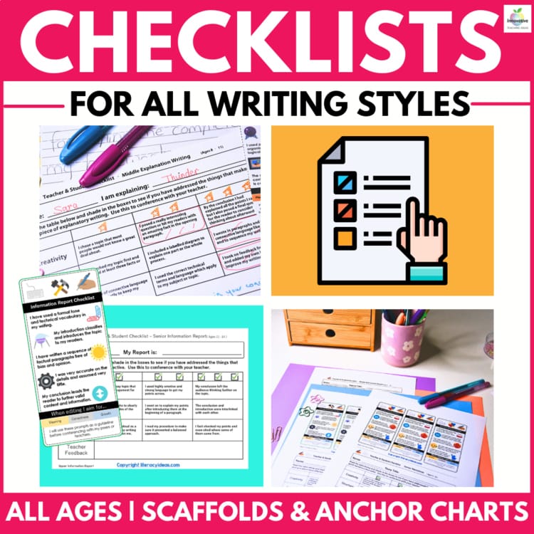 Writing Checklists for All Text Types cover