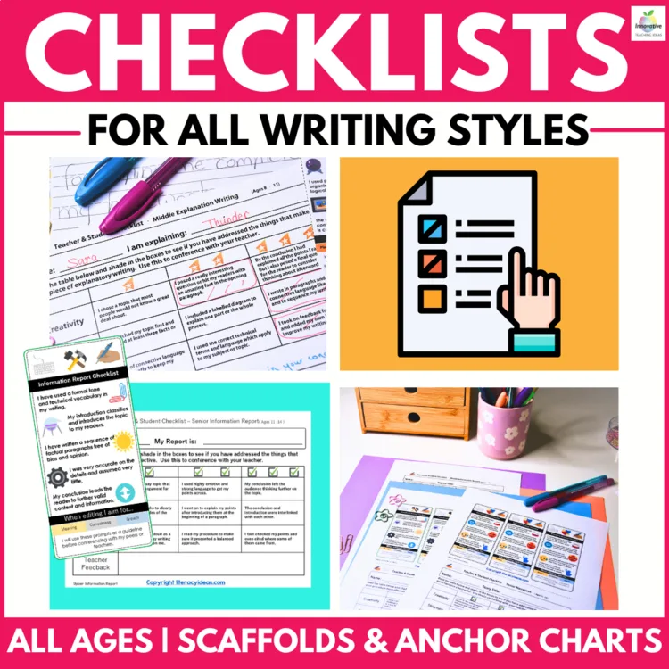 Writing Checklists for All Text Types cover