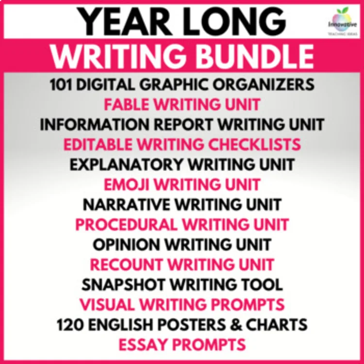 Preview of the Year Long Writing Bundle (1 of 3)